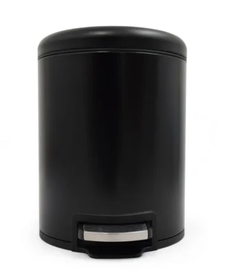 5L Matte Black Pedal Bin Stainless Steel ElriBird Pedal Bin EBWB0018 BL