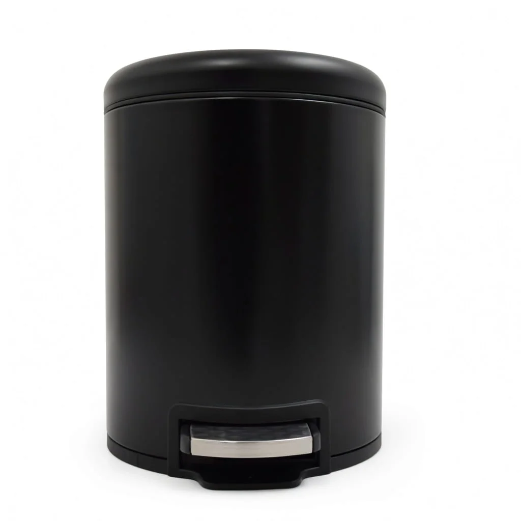 5L-Matte-Black-Pedal-Bin-Stainless-Steel-ElriBird-Pedal-Bin-EBWB0018-BL Hotel Pedal Bin 5 Liter - Black Color - Image 1