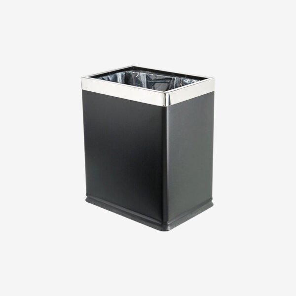 10L Black Metal Hotel Bin